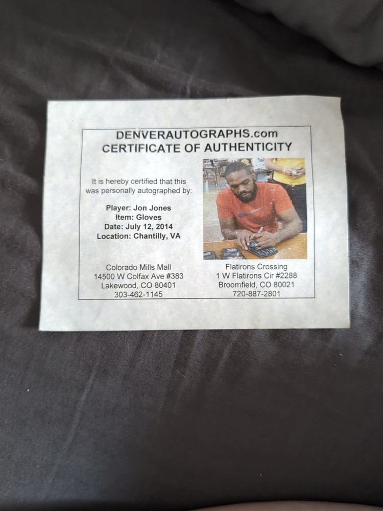 Signed Jon Bones Jones UFC Gloves