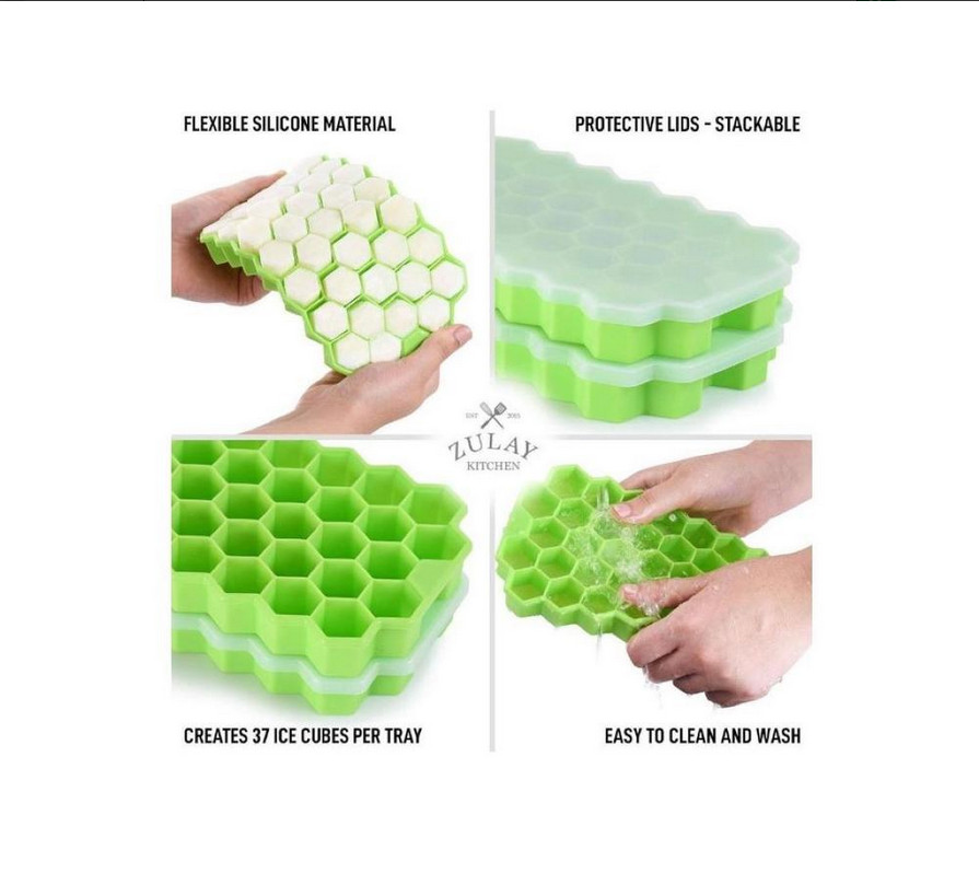 Zulay® Honeycomb Ice Cube Tray - 2 Pack Green