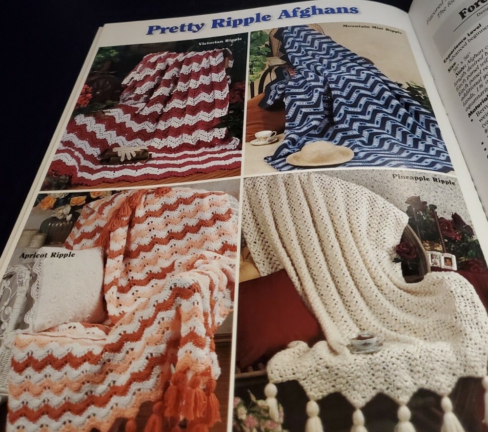 CU1 HWB 1996, CROCHET PATTERNS AFGHAN JAMBOREE LEAFLET - 24 DESIGNS