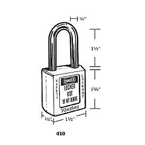 Master Lock 410BLU KD Safety Padlock, Blue Keyed Different 1 Key