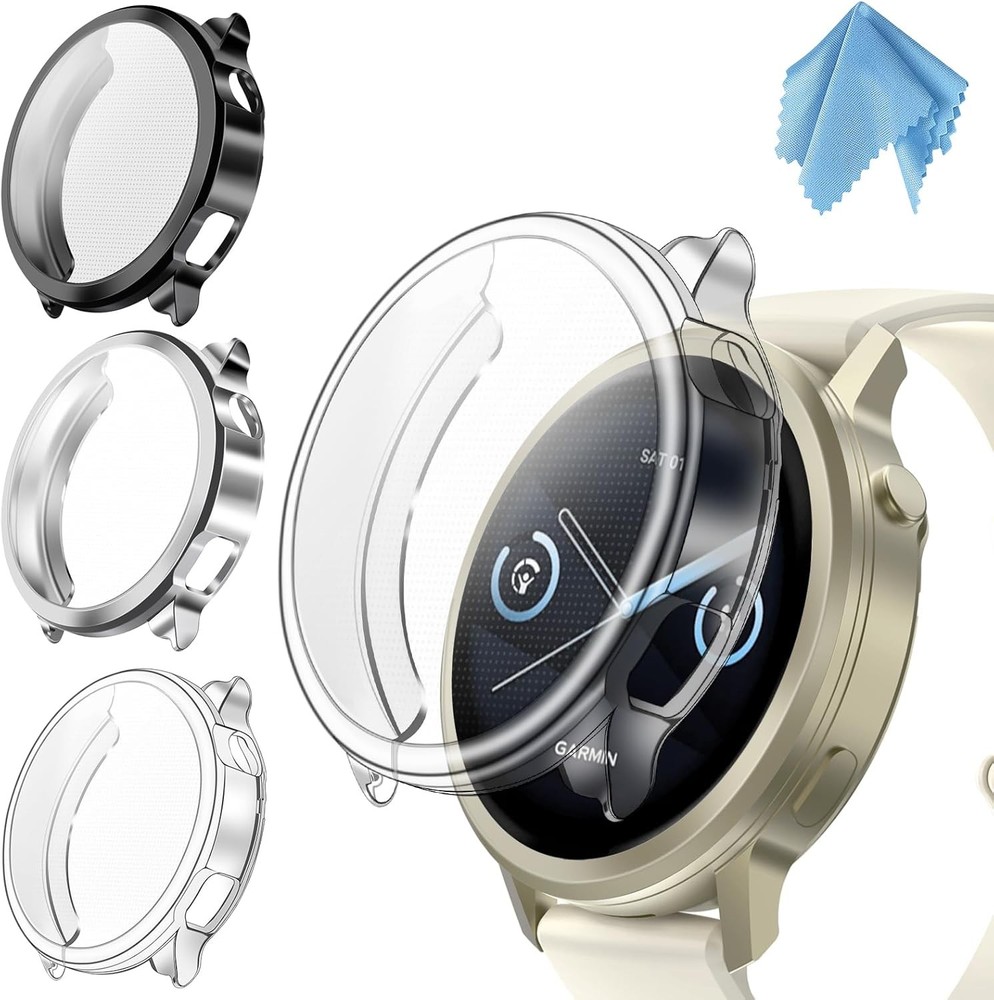 [3 Pack] Screen Protector Case for Garmin Venu 4 41mm/45mm Full Protective Cover