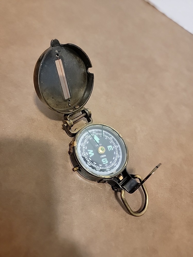 Vintage Brass Pocket Compass Stanley London