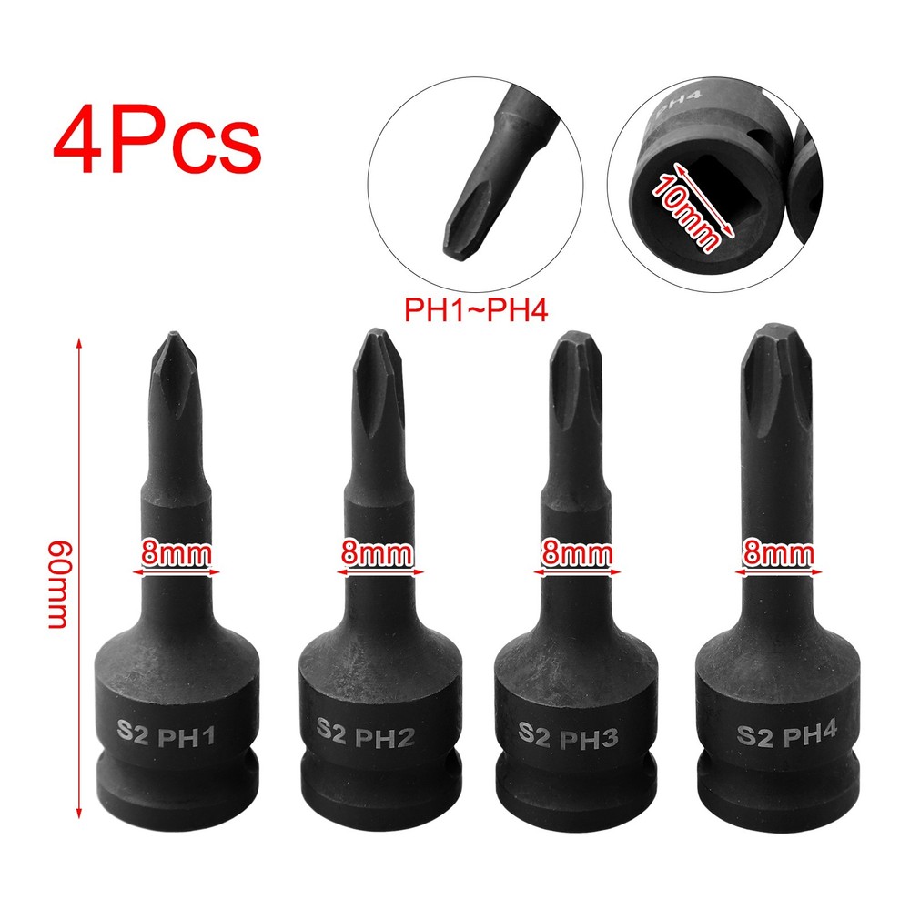 Versatile Socket Adapter Head PH1 PH2 PH3 PH4 3/8 Inch for Hexagon Socket
