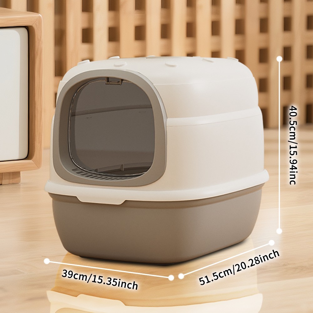 Enclosed Cat Litter Box Simple Installation Anti Splashing Design Large Space