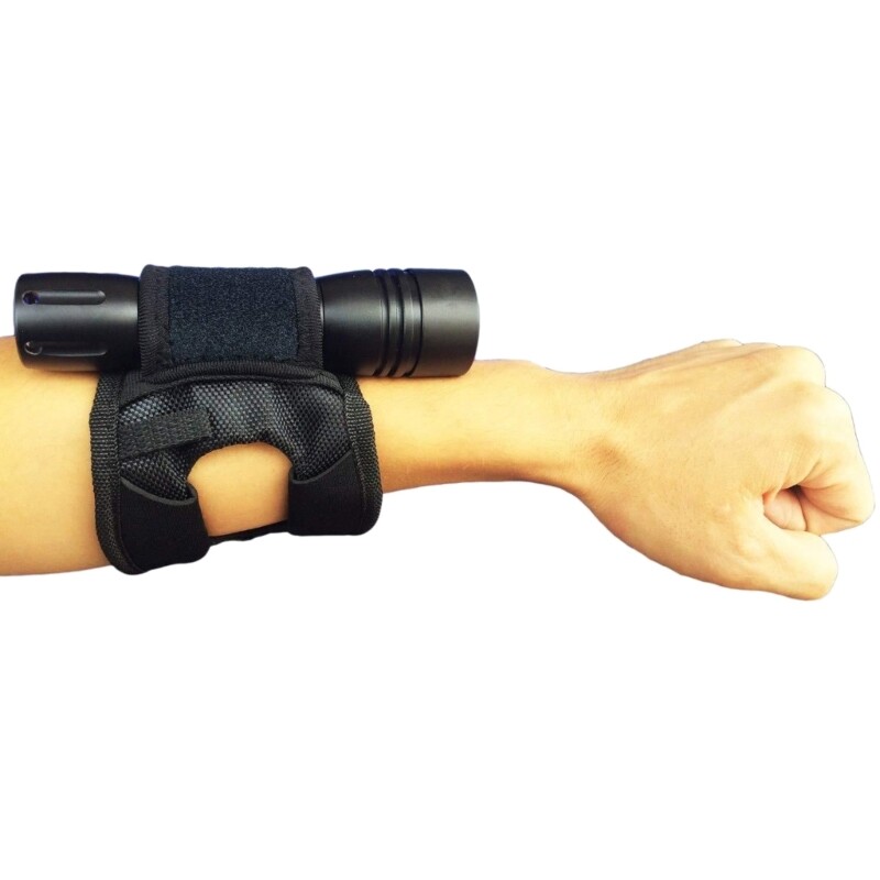 Hands-Free Flashlight Holder Adjustable Diving Hand Arm Mount Wrist Strap Glove
