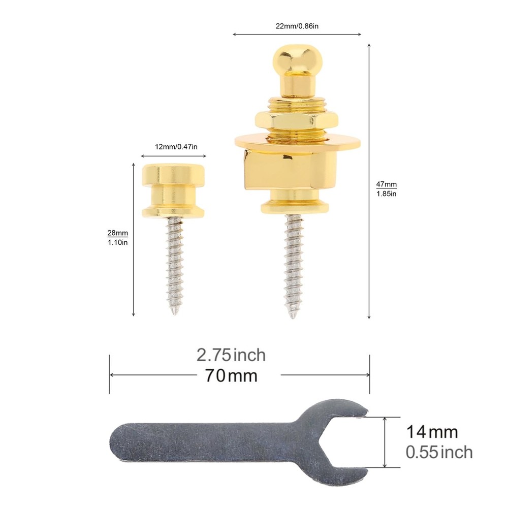 Guitar Strap Locks 4Pcs, Quick Release Metal Guitar Strap Locks with Wrench, Gui