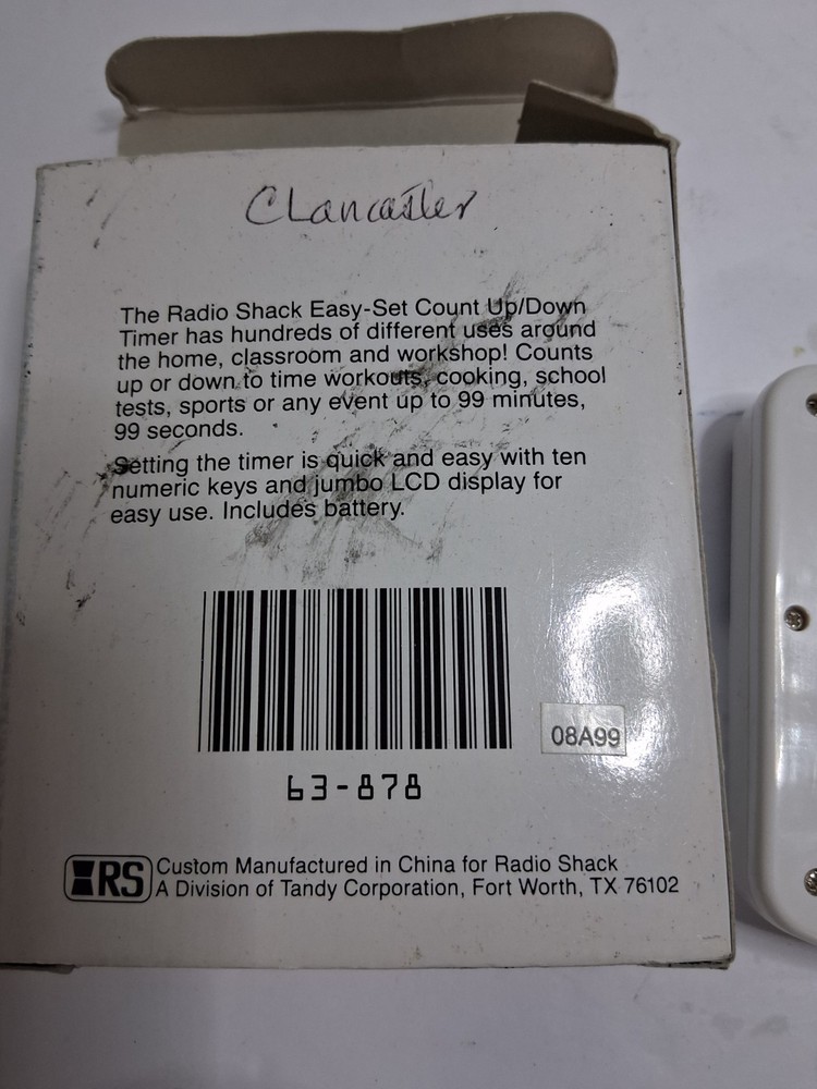 Radio Shack Easy-Set Count Up/Down Timer 63-878 Digital Kitchen Timer w/ Box Tes
