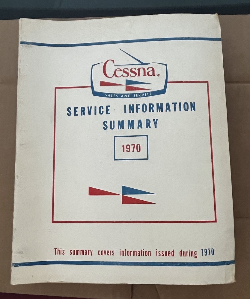 1970 Cessna Service Information Summary Manual All Models, Original