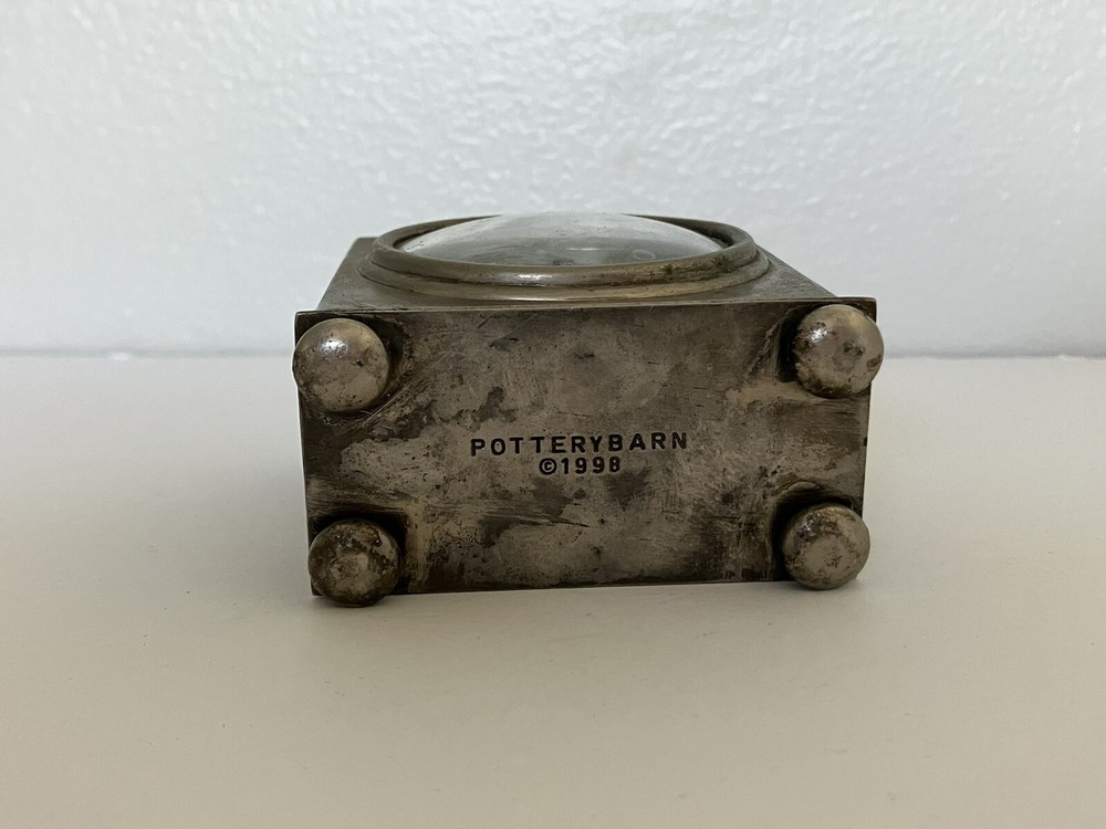 Vintage Pottery Barn Silver Carriage Clock