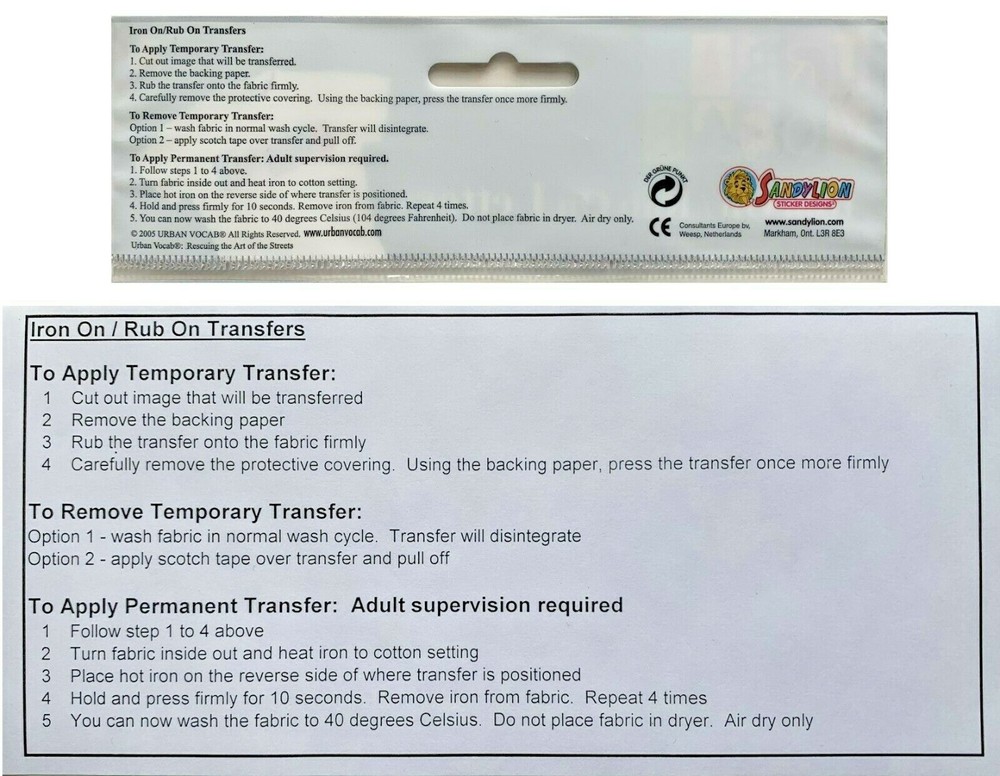 Sandylion Rub On / Iron On Transfer (Large) - Letters -22011