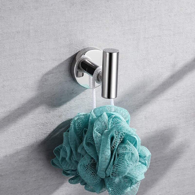 Chrome Bathroom Accessories, Polished Silver Bathroom Hardware Set Includes D...