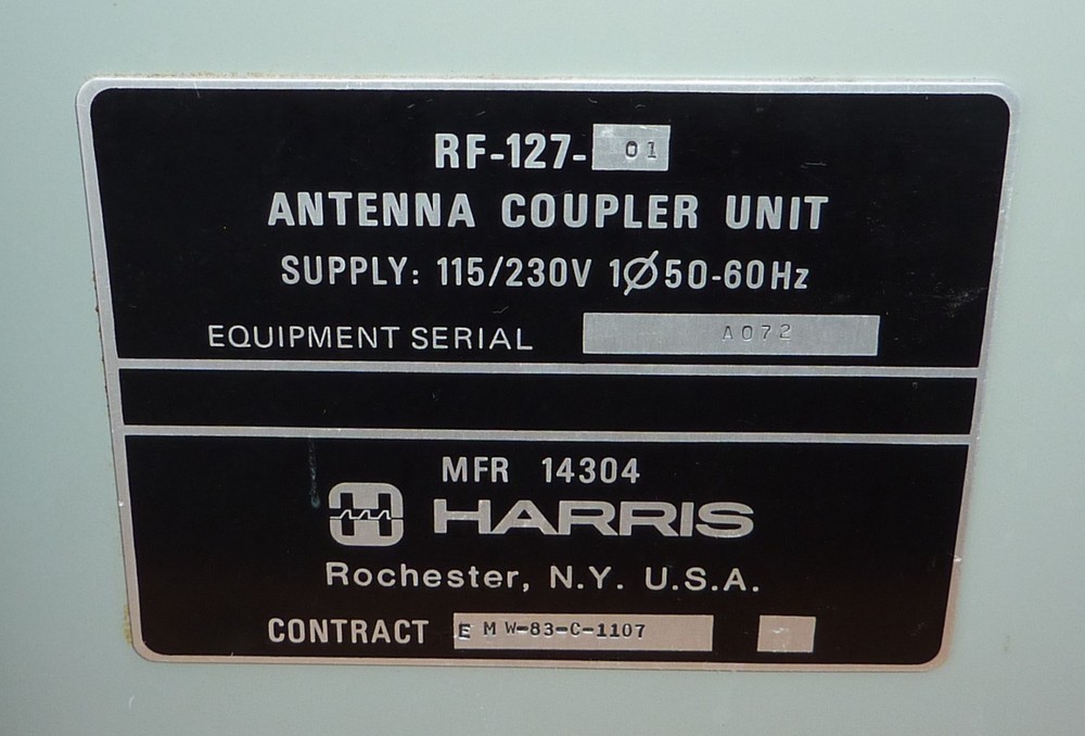 Harris RF-127-01 Antenna Coupler Unit Rare