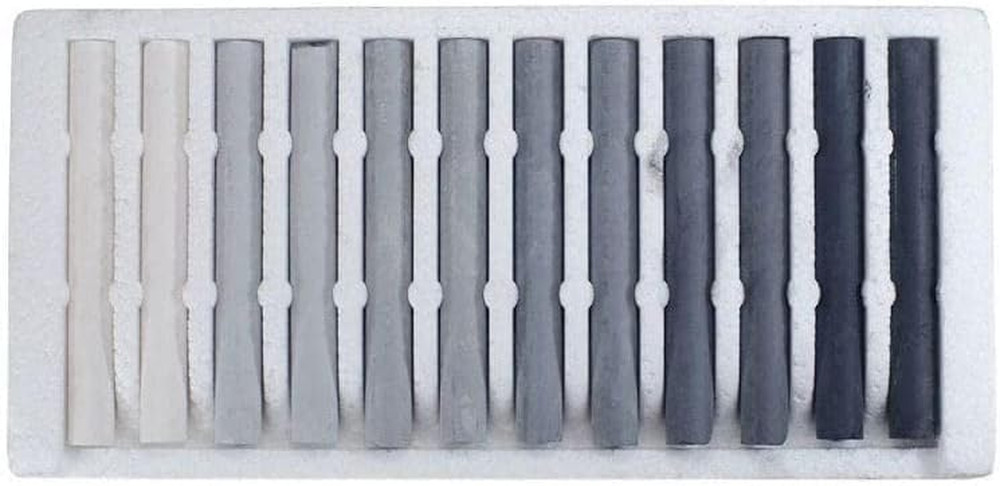 7623 Assorted Greys Compressed Charcoal Stick (Pack of 12)
