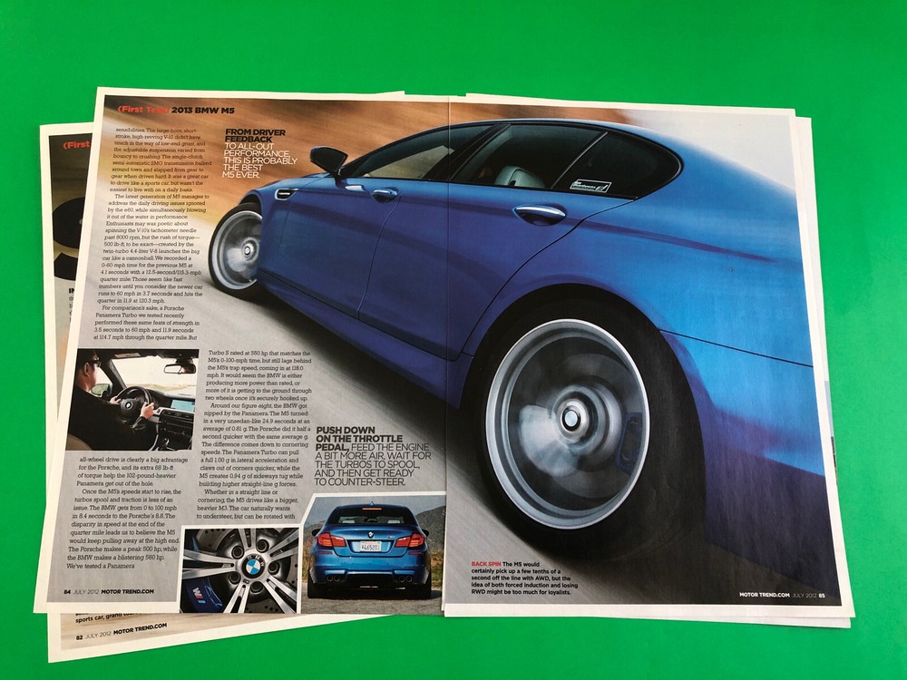 2013 BMW M5 6 PAGE ROAD TEST PRINT ARTICLE AD ADVERTISEMENT PRINTED