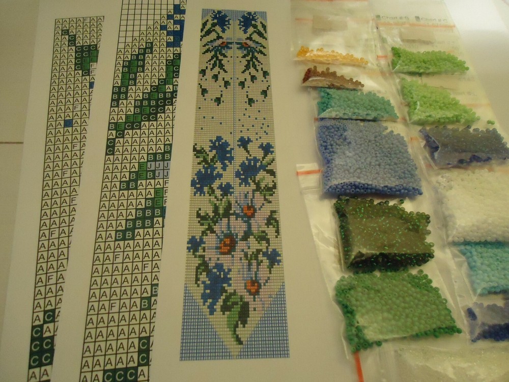 Kit for making a necklace gerdan. Beading Loom Pattern. #K6b