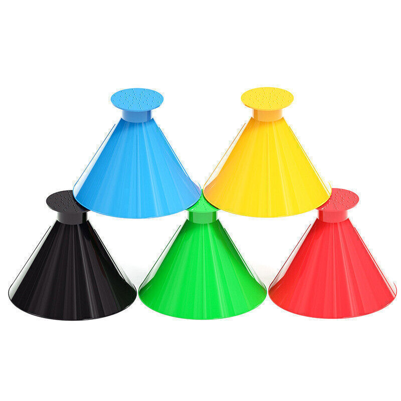 1* Magical Car Windshield Ice Snow Remover Scraper Tool Round Funnel Cone Yellow