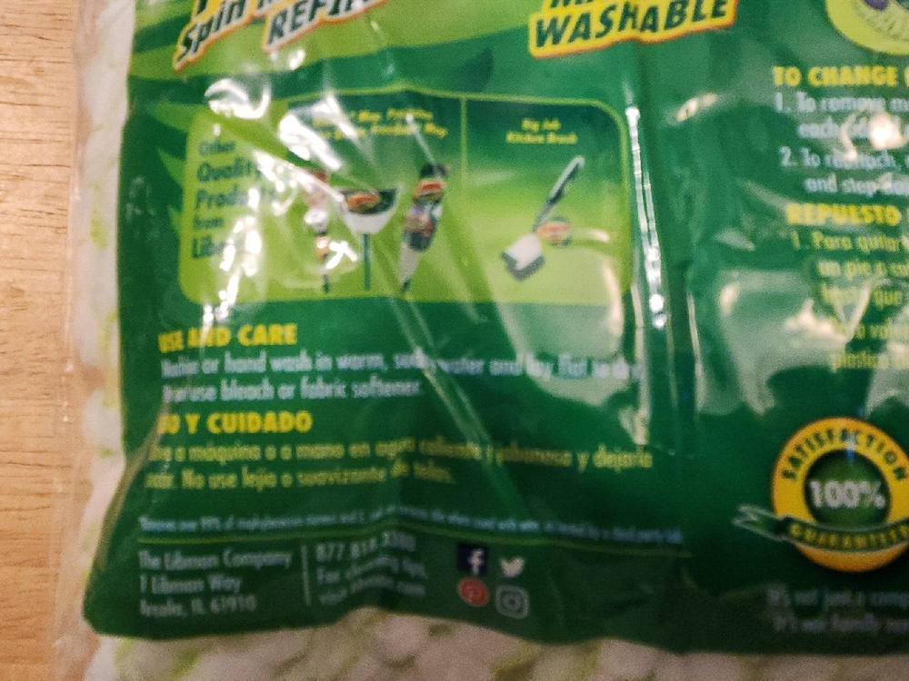 Libman Tornado Spin Microfiber Mop Refill 4 packs (Y)