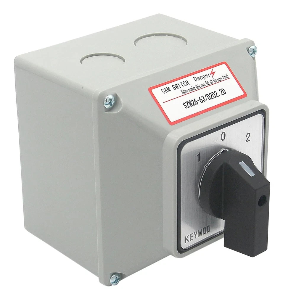 63A Rotary Changeover Switch with Master Switch Exterior Box, 660V 3 Position 2
