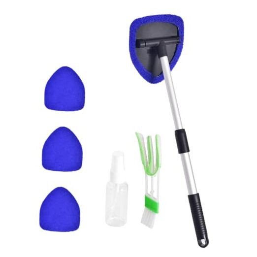 Windshield Cleaner, Car Windshield Cleaning Tool with 3 Reusable and Blue1