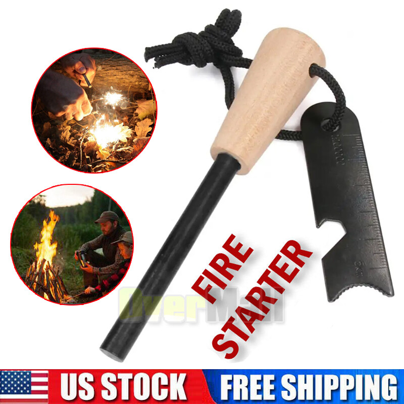 Magnesium Fire Starter with Striker, High Temp Magnesium Rod, Fire Starters Rod