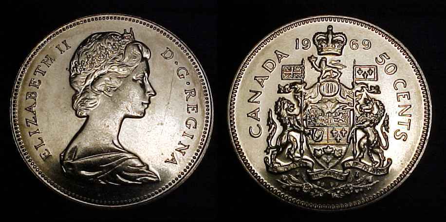 CANADA 1969 Fifty Cents Ch BU