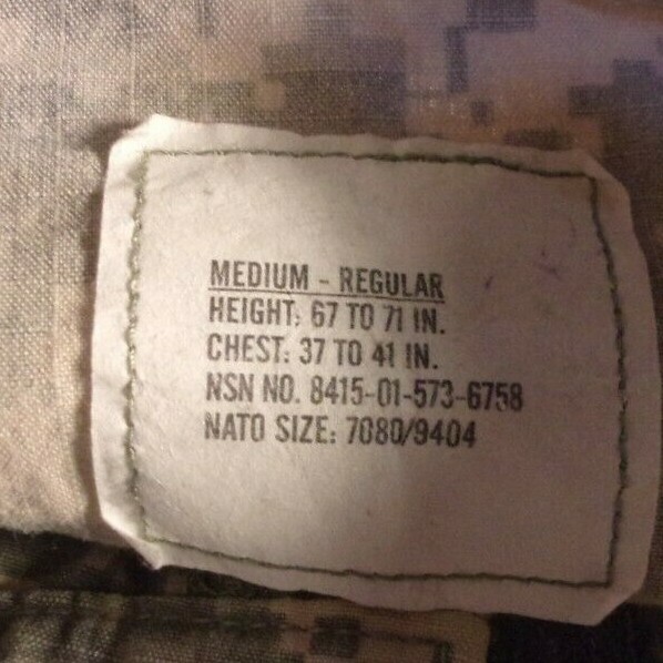 SPECIAL FORCES SELECTION UNIFORM W/ WHITE STUDENT ROSTER TAG ACU JACKET MEDIUM