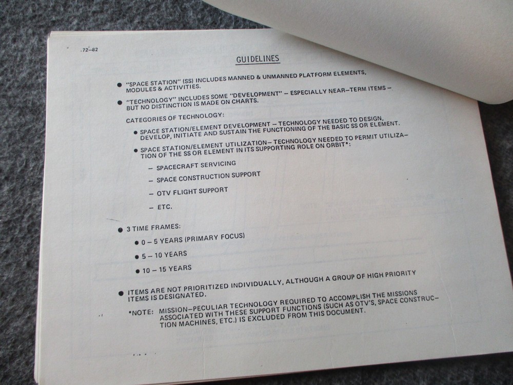 NASA SPACE SHUTTLE SPACE STATION EARLY DEVELOPMENT ORIGINAL PROJECT MEMOS POSTER