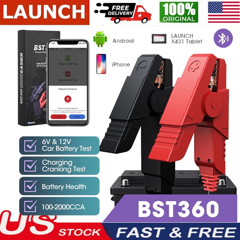 LAUNCH X431 BST360 Battery Tester Clip Analyzer Bluetooth 12V 2000CCA Voltage*……