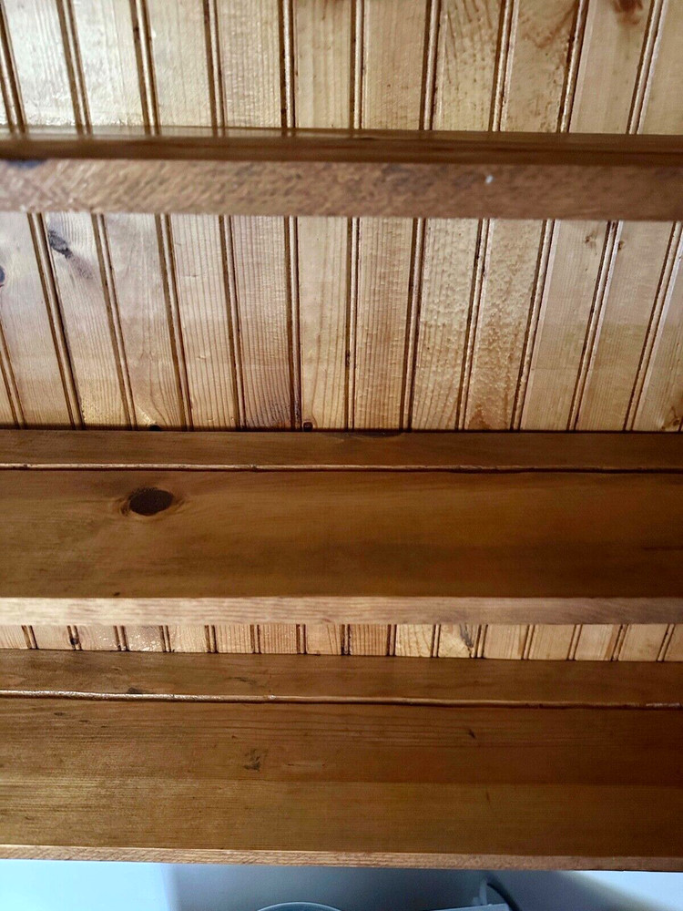 Solid Pine 2 Shelf Custom Case Circa 1980 Hang on Wall Display China, Photos...