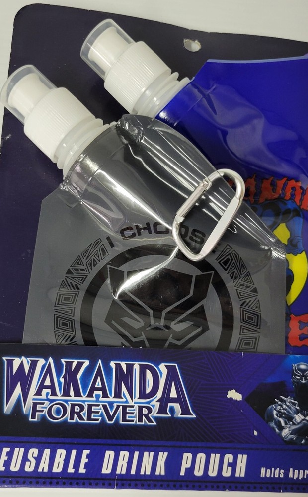 LL) Wakanda Forever 2 Pack 10oz Reusable Drink Pouch