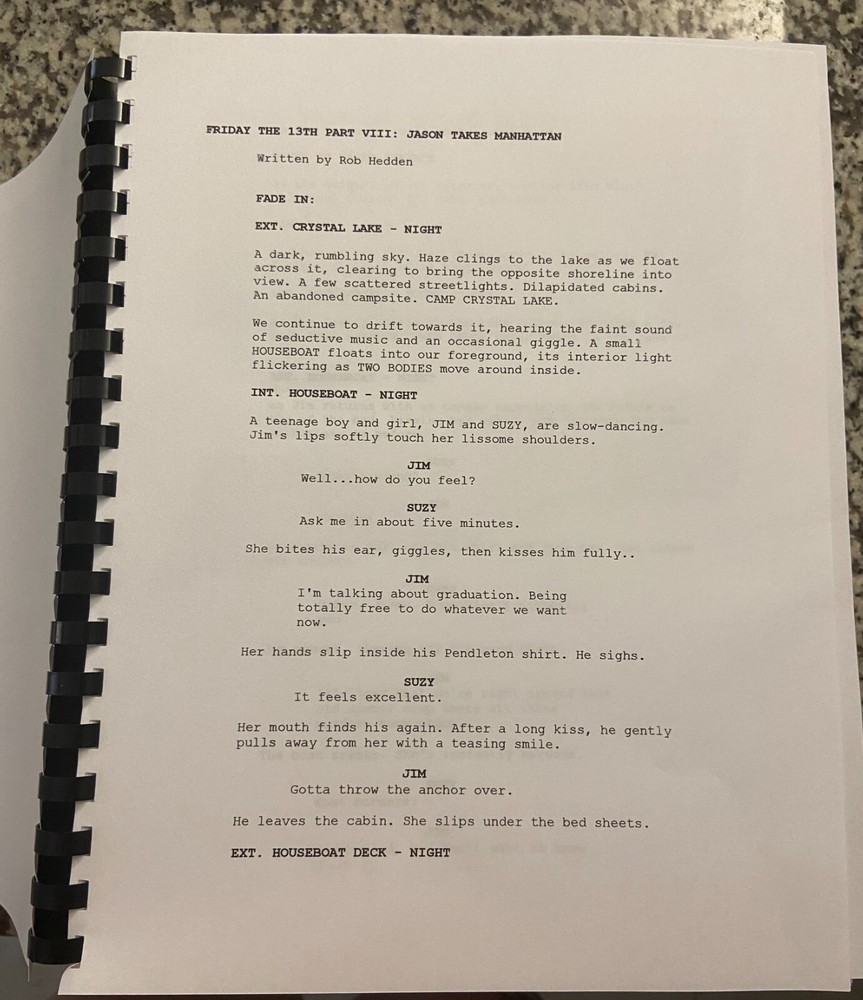 Friday the 13th Part VIII Horror Movie Script Reprint Full Screenplay Script