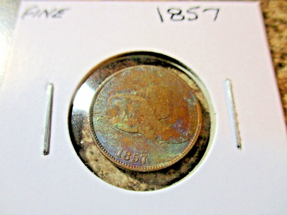 1857 FLYING EAGLE CENT FINE    AA