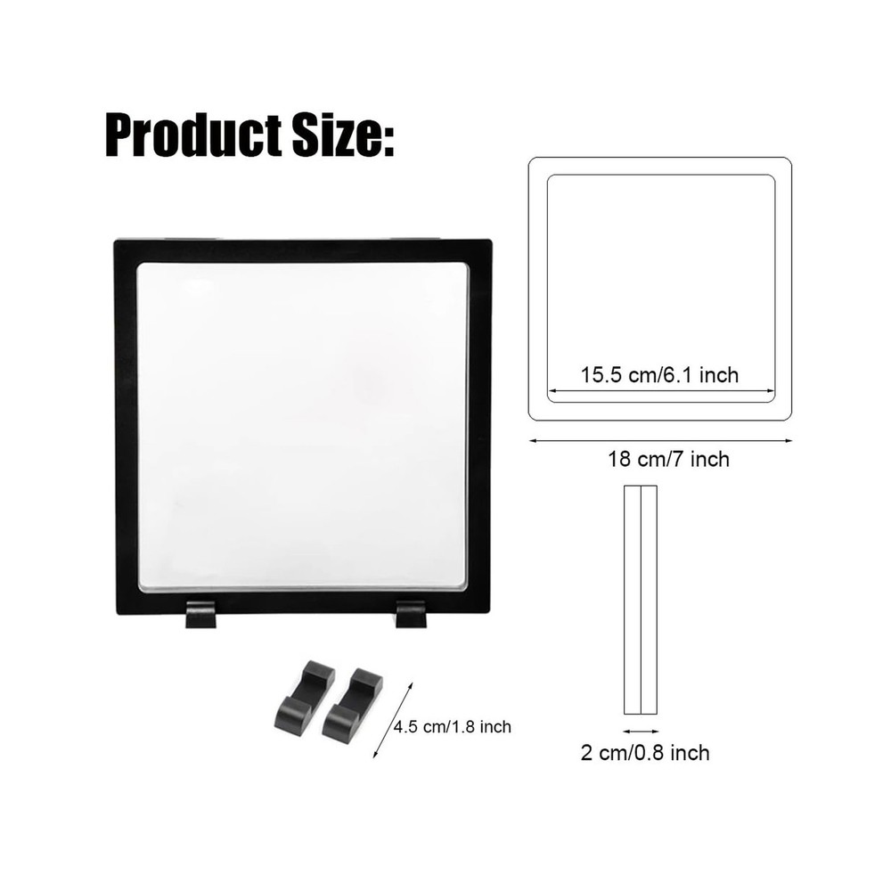 4 Pcs 3D Floating Display Case Frame Display Holder Stands Transpar... Fast Ship