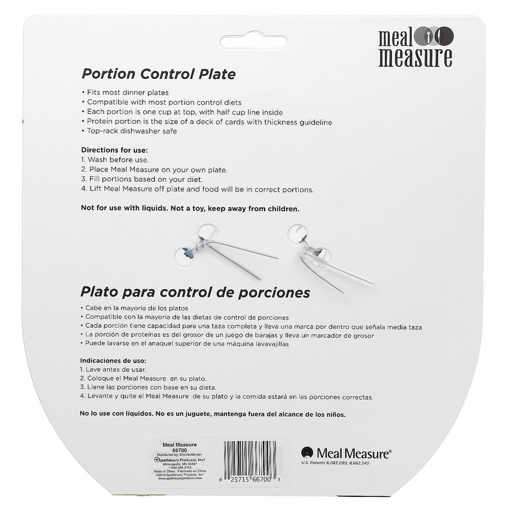 Meal Measure, Portion Control Plate, Blue, 1 Count
