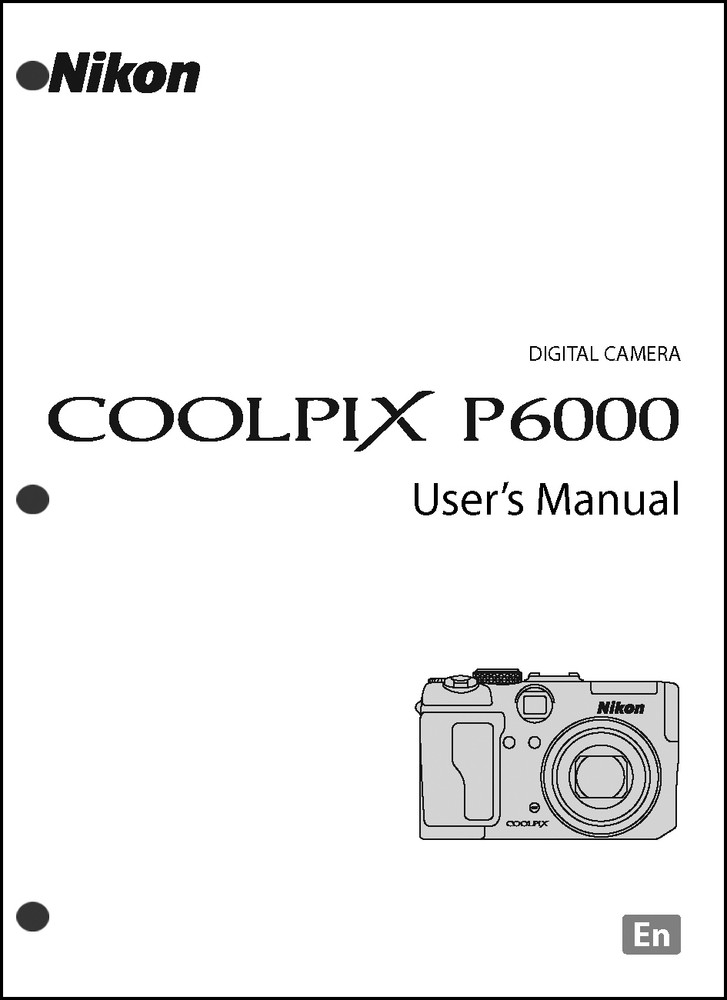 Nikon CoolPix P6000  Digital Camera User Guide Instruction  Manual