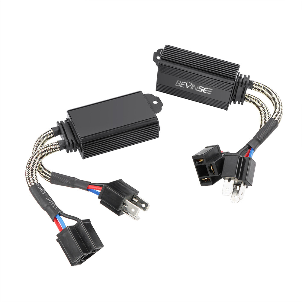 H4 9003 LED Headlight Canbus Decoder Anti Flicker Error Resistor Canceller Wires