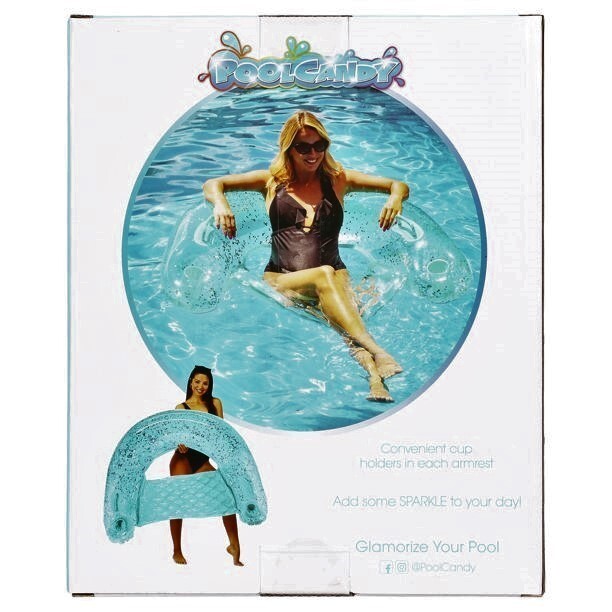 Glitter Aqua Sun Chair Float Blue Pool Candy