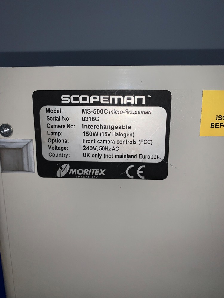 MORITEX MS-500C MICROSCOPEMAN Microscope light source Halogen