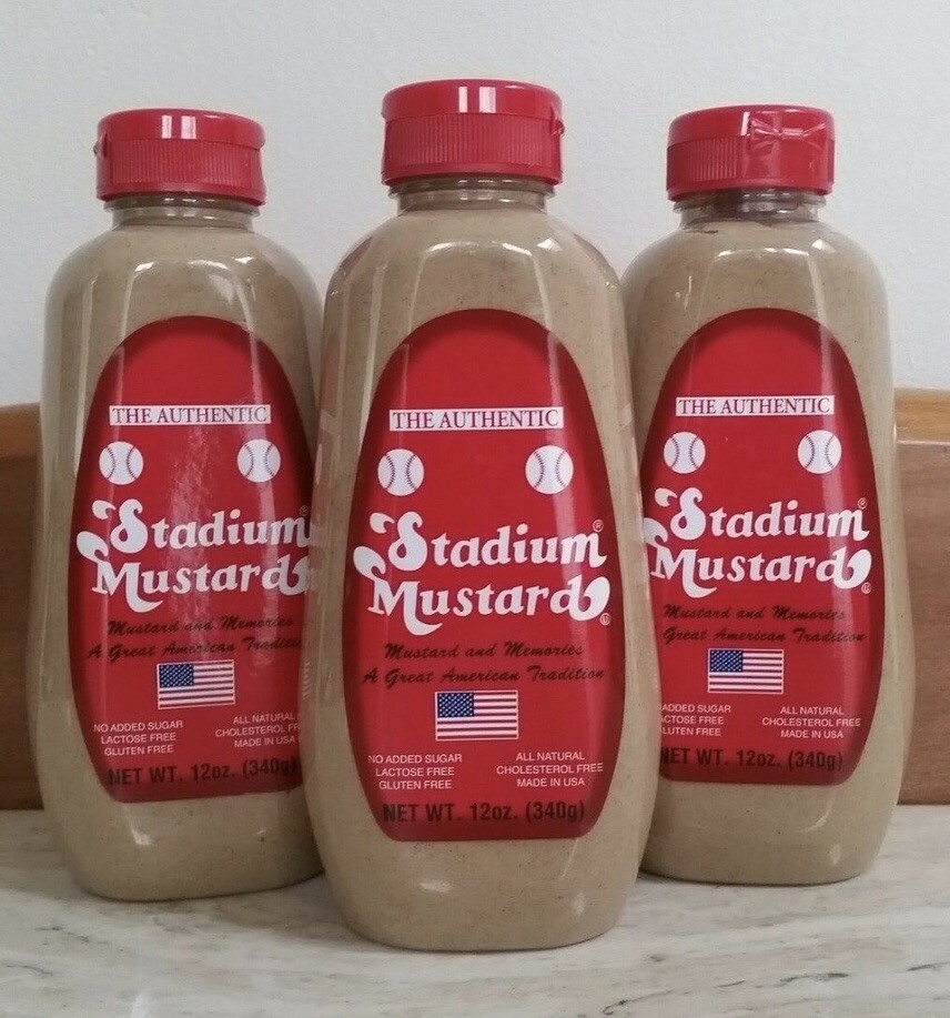 CLEVELAND'S OWN - "THE AUTHENTIC" STADIUM MUSTARD..  3 BOTTLES !!!