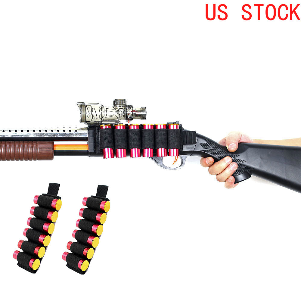 Tactical 2pcs 6 Rounds 12 Gauge Hook Loop Shotgun Shell Holder Ammo Carrier
