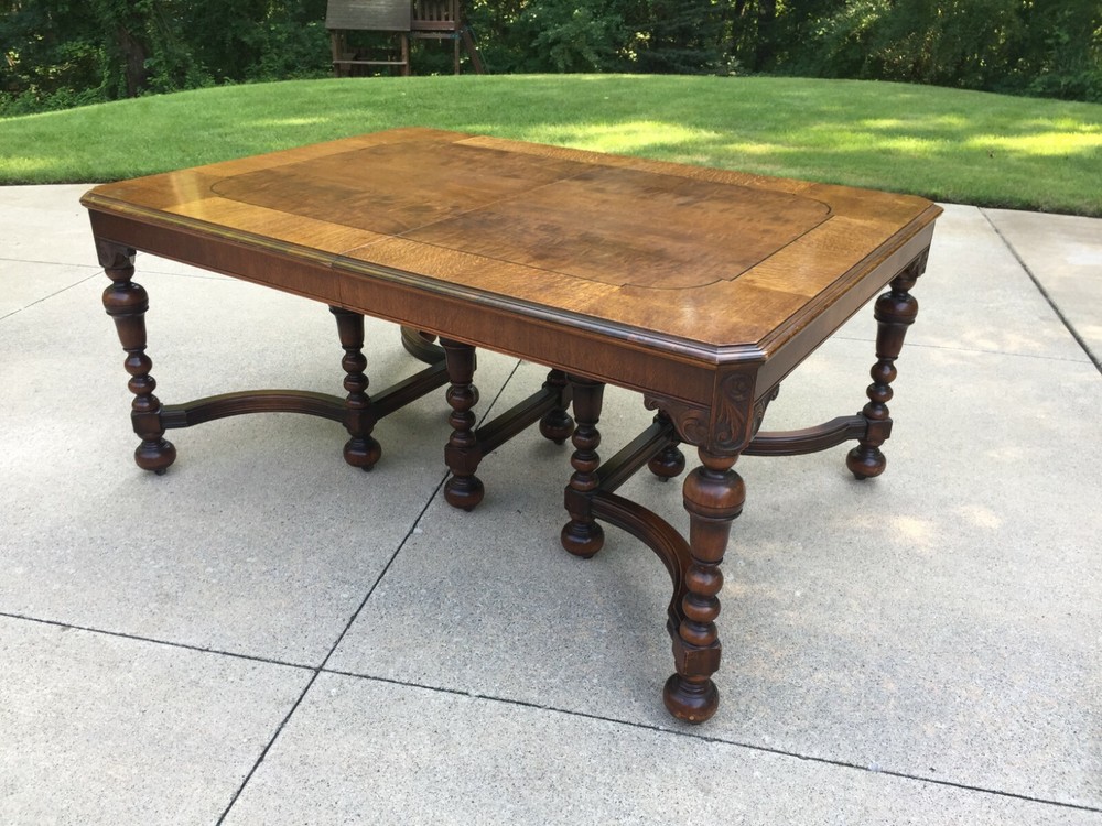 Antique DR Table, 6 Chairs, Buffet, and Server