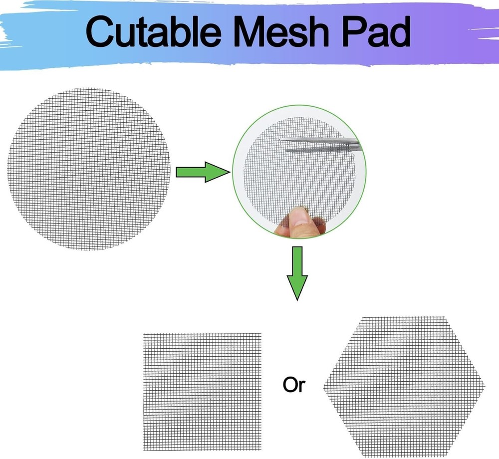 50 Pcs Round Mesh Screen for Plant Pot Drainage, 2 Inch Size, Solid Pattern