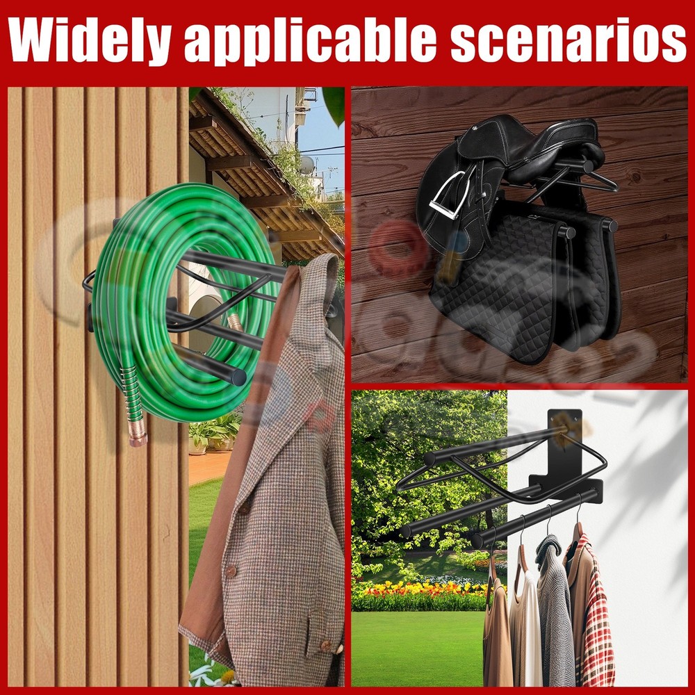 Heavy Duty Wall Mounted Saddle Pad Rack Saddle Stand Saddle Pad Bracket Black