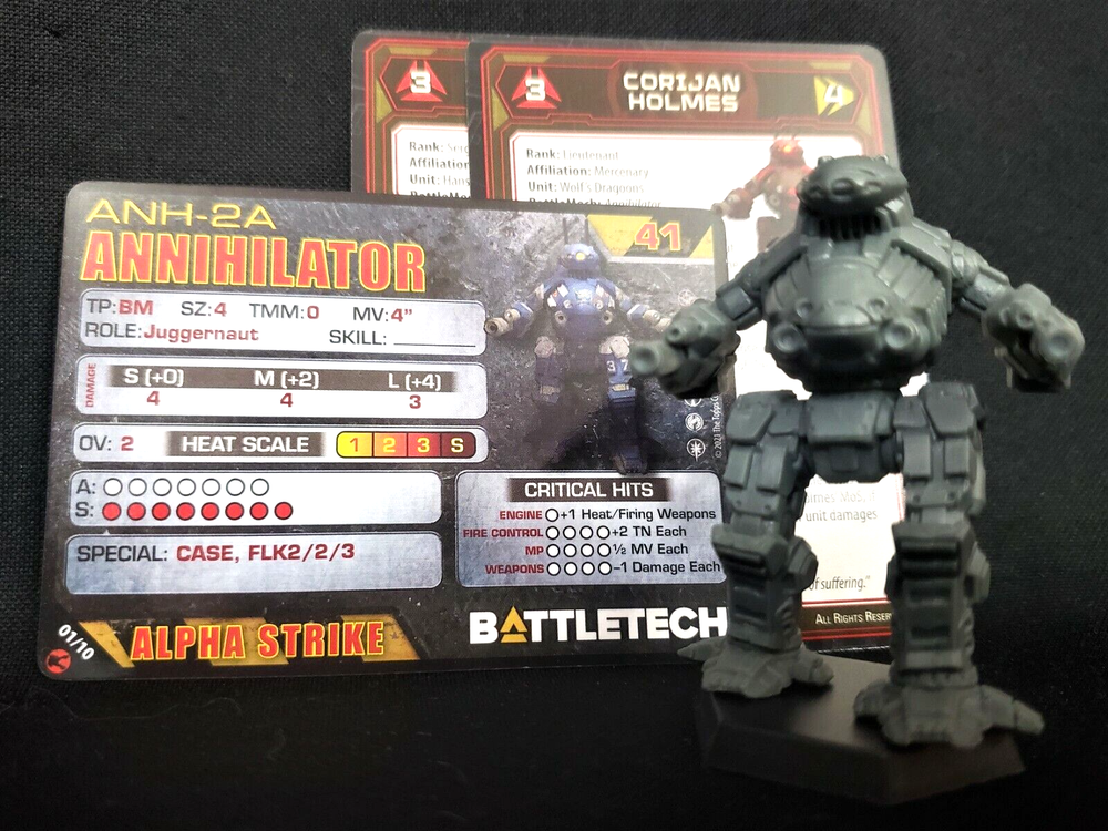 Battletech Annihilator Mech Wolf's Dragoons + Cards Assault Star Catalyst Inner