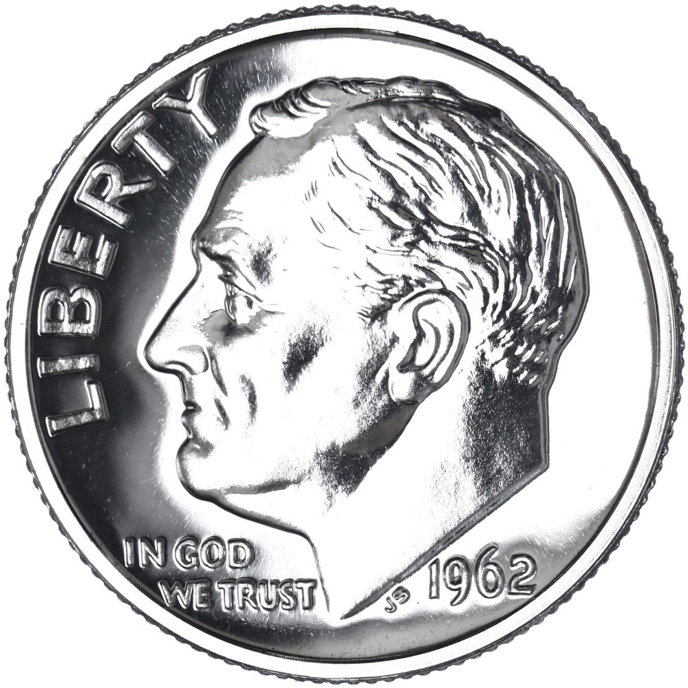 1962 (P) Roosevelt Dime Gem Proof 90% Silver