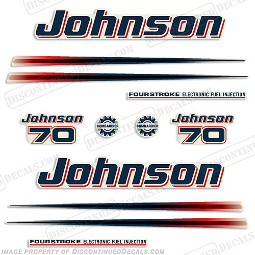 Fits Johnson 70hp FourStroke Decals - 2002 - 2006