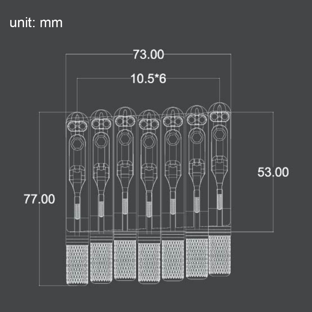 7 String Headless Guitar Bridge Tailpiece for Headless Guitar Accessories