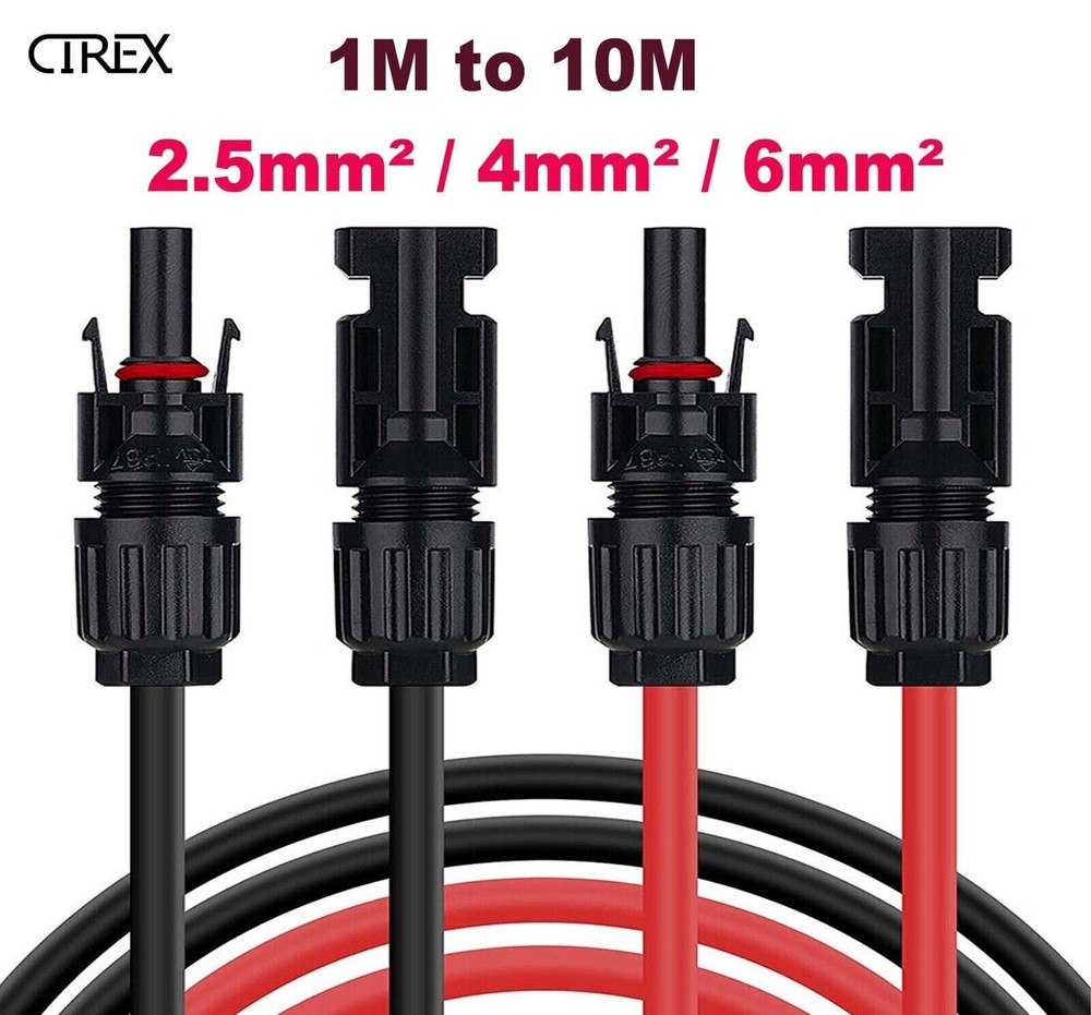 Solar Panel Extension Cable Wire Connector Regulator 2.5/4/6mm² 1M-10M