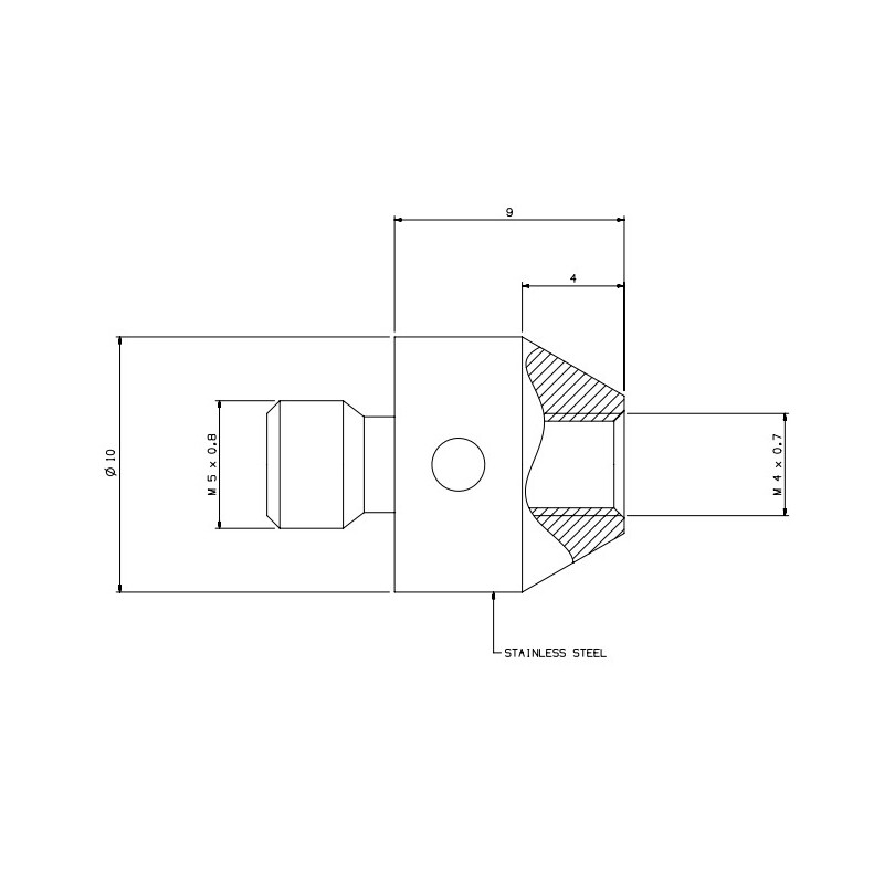 Thread Adapter M5 Outer Thread Shank To M4 Inner Thread CMM Styli A-5003-0856