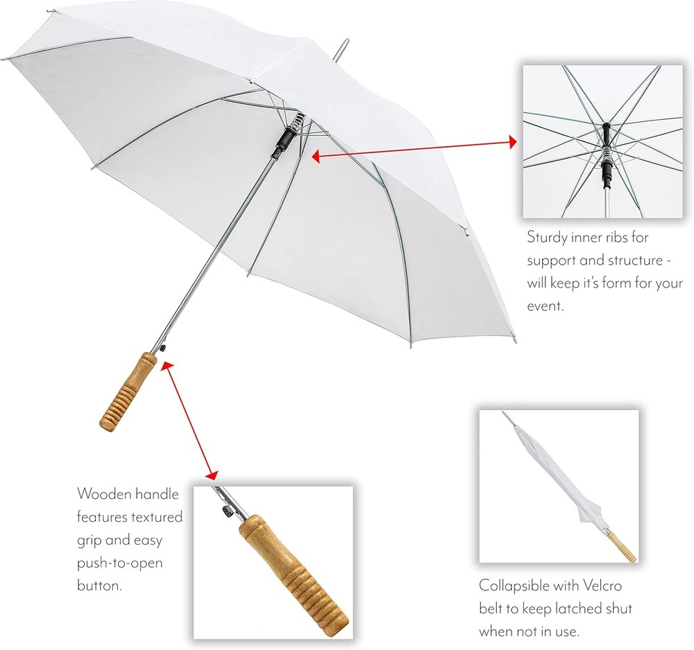Wedding Umbrella - 48" - Manual Open - 7 Pack (White)